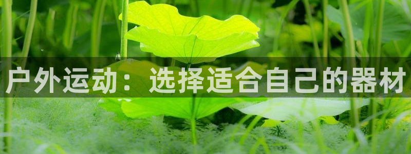 征途国际开户：户外运动：选择适合自己的器材